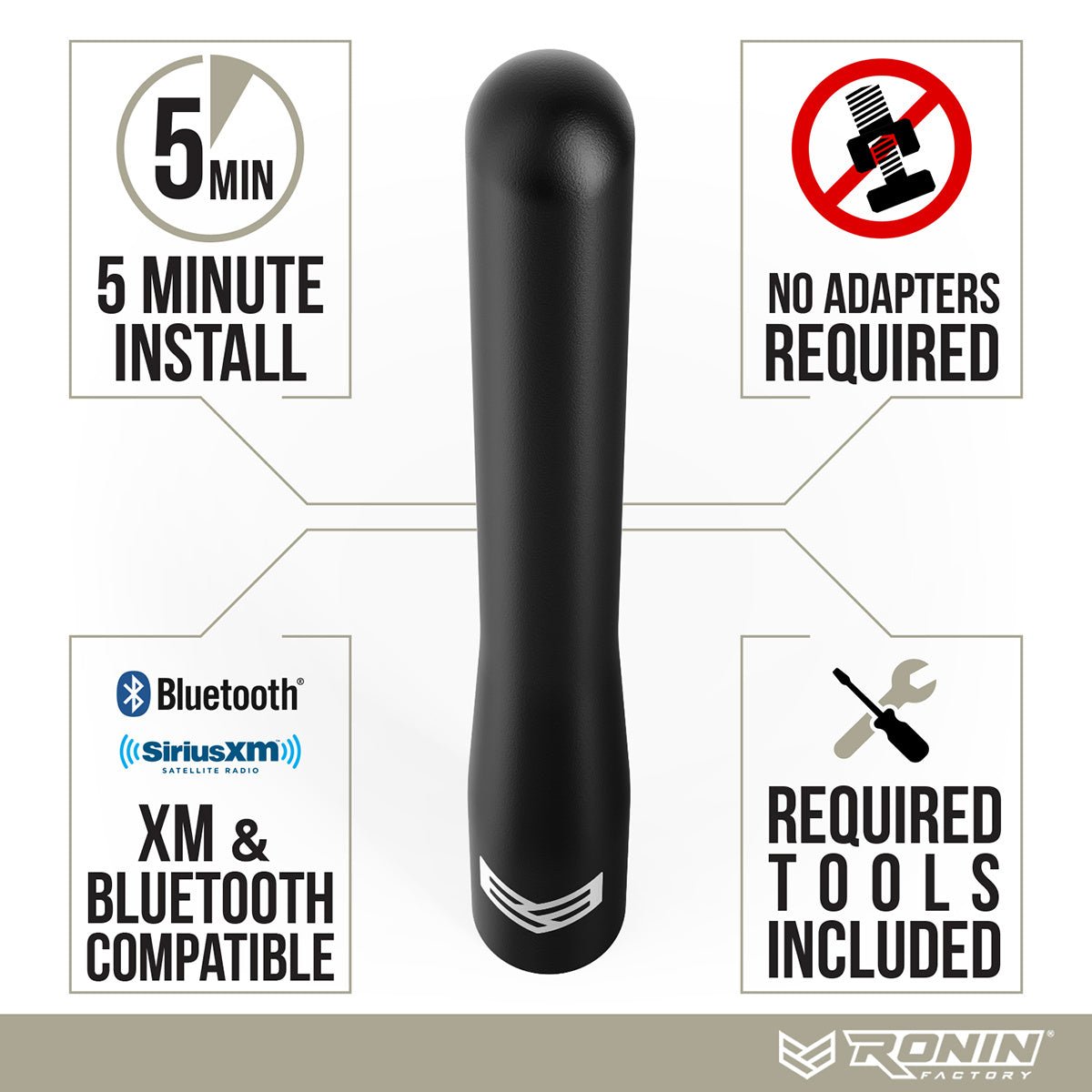 TUFFLOCK® SHORT ANTENNA FOR FORD (4 INCH) - Xtrusion Overland