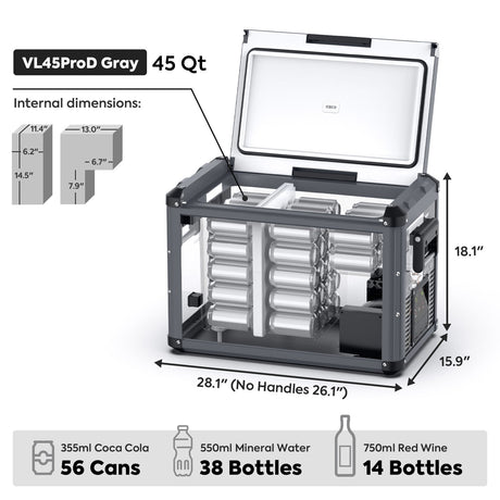 VL45ProD Dual Zone Portable Freezer - Black | ICECO - Xtrusion Overland