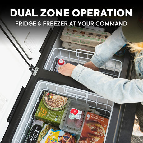 VL90ProD Dual Zone RV 12 volt Fridge Plug in Cooler | ICECO | 90 LT - Xtrusion Overland