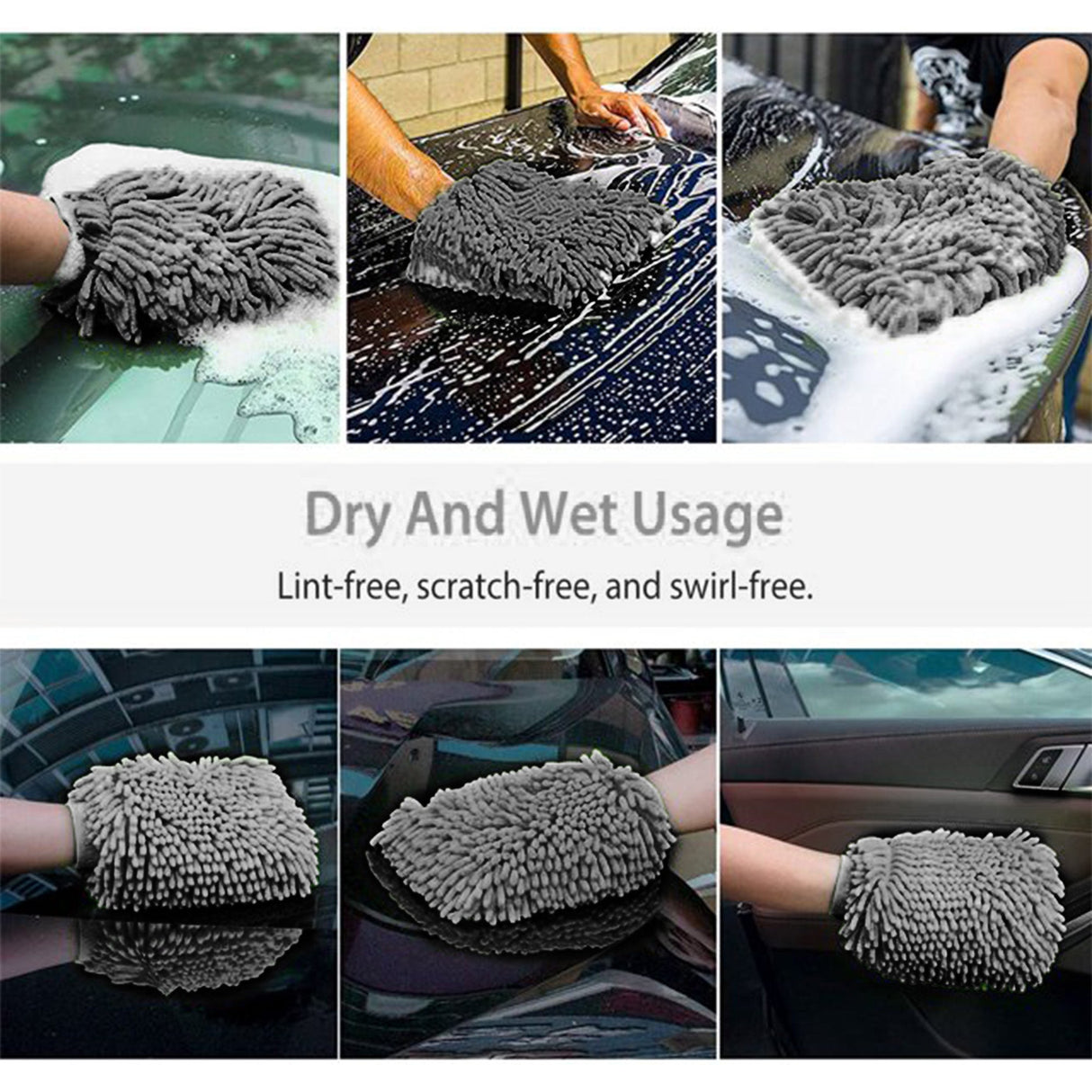 WASH&WHIPS Microfiber Chenille Car Cleaning Mitt - 2pk - Xtrusion Overland