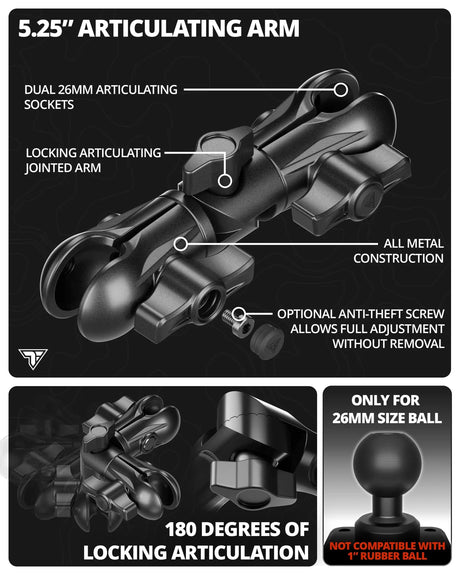 Windshield Suction Cup Mount with Composite Tablet Holder | Choose Your Arm Length - Xtrusion Overland