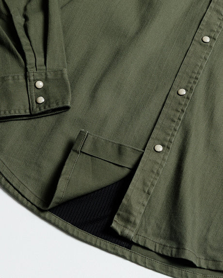 Earl Denim Shirt - Dusty Olive
