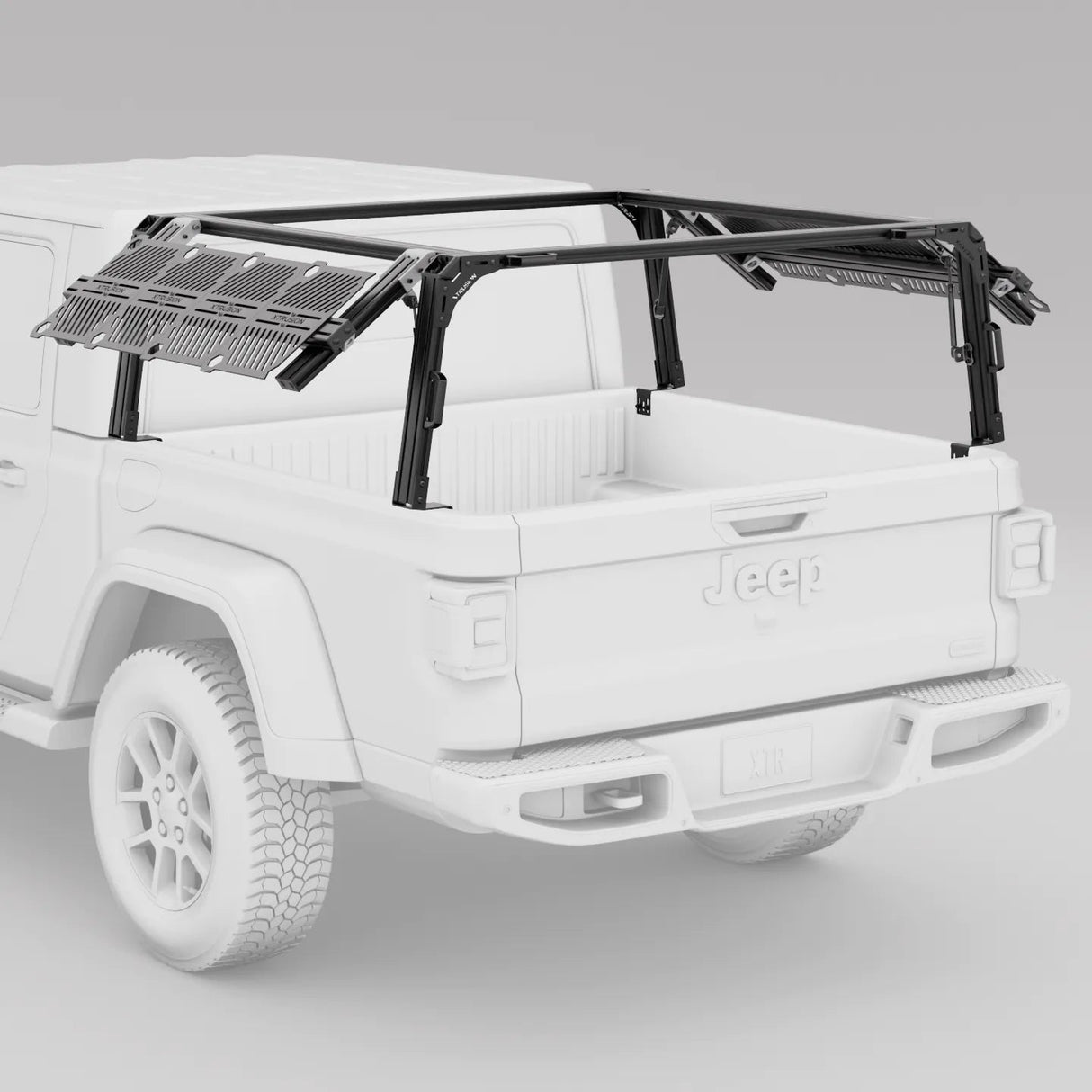 XTR1 Bed Rack for Jeep Gladiator with RuggedRidge Armis w/MaxTrack Rails - Xtrusion Overland