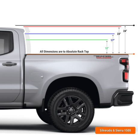 XTR1 Bed Rack for Retrax XR Cover - Chevrolet Silverado & GMC Sierra 1500 - Xtrusion Overland