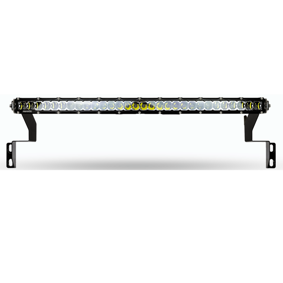 studio shot of a 30 inch led light bar in clear