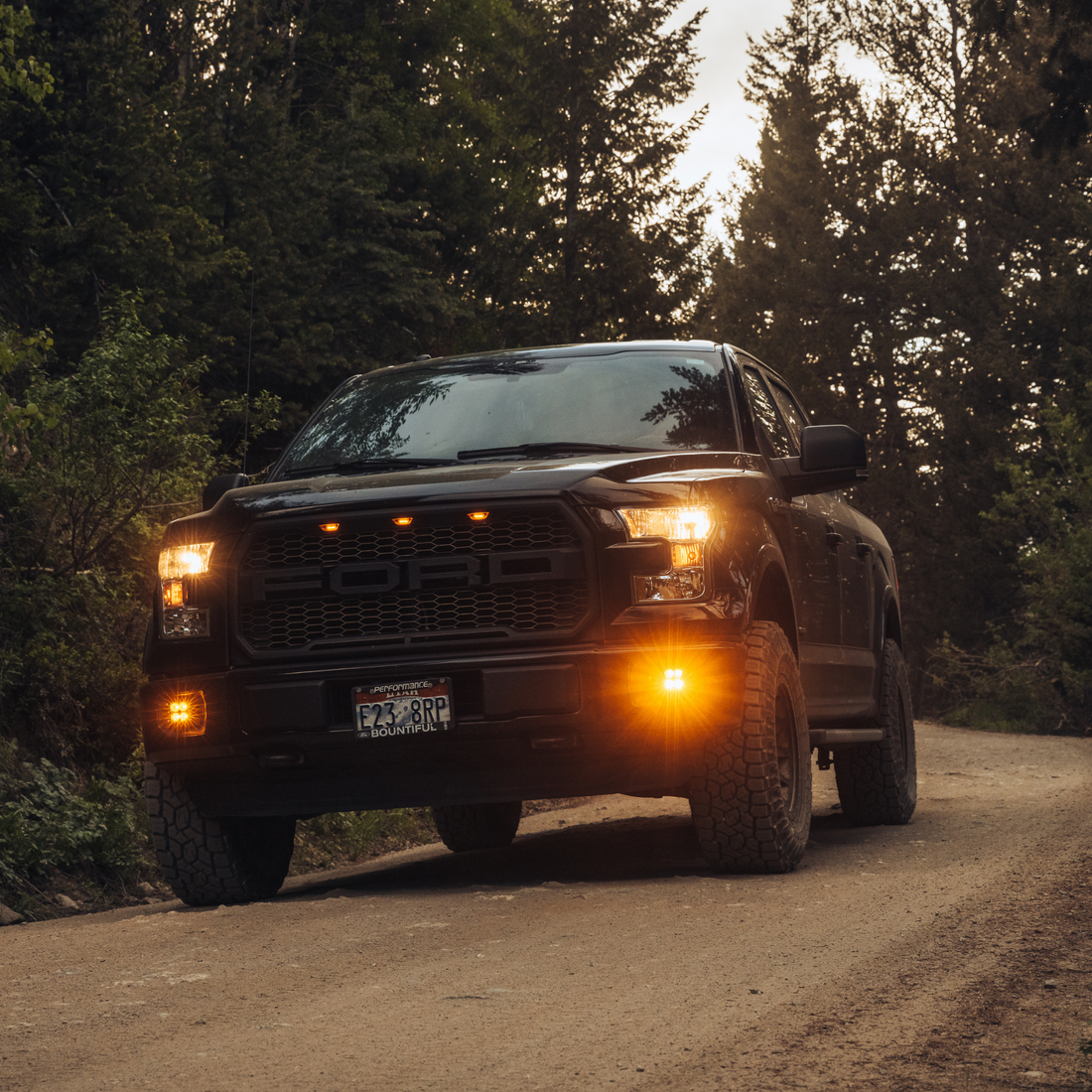 amber led fog light kit on a ford f150