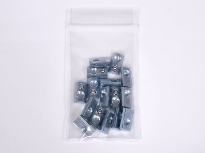 BAG OF 12 EA - DROP-IN 5/16-18 T-NUTS 15S - ZINC ANODIZED, SPRING