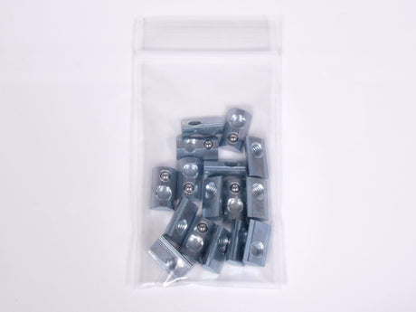 16-Pack Drop-In Spring T-Nuts | 15/10 Series Zinc Plated