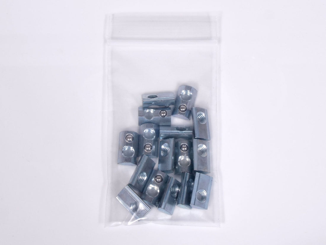 BAG OF 16 EA - DROP-IN 5/16-18 T-NUTS 15S - ZINC ANODIZED, SPRING