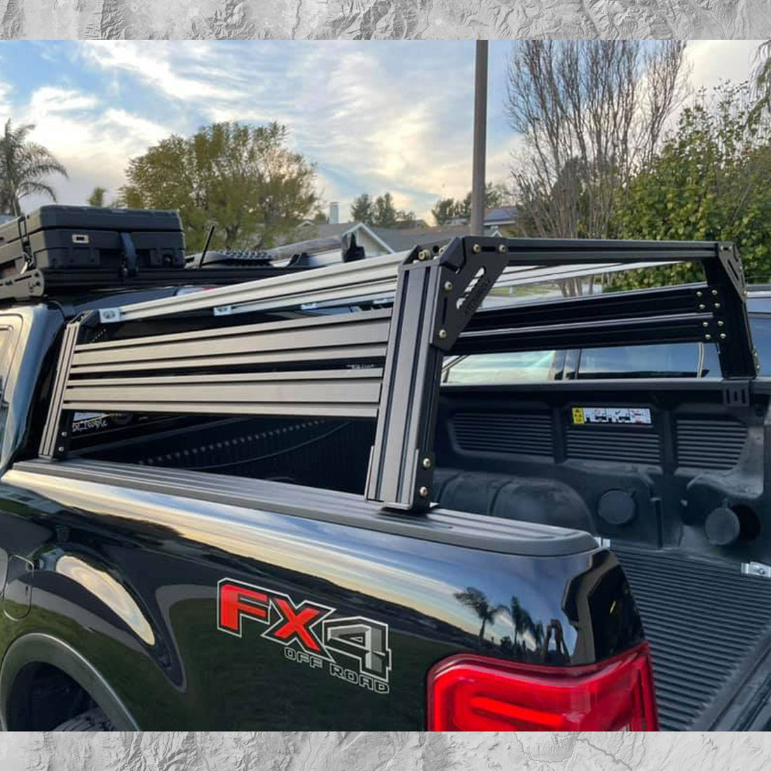 Ford Ranger with extrusion bed rack.