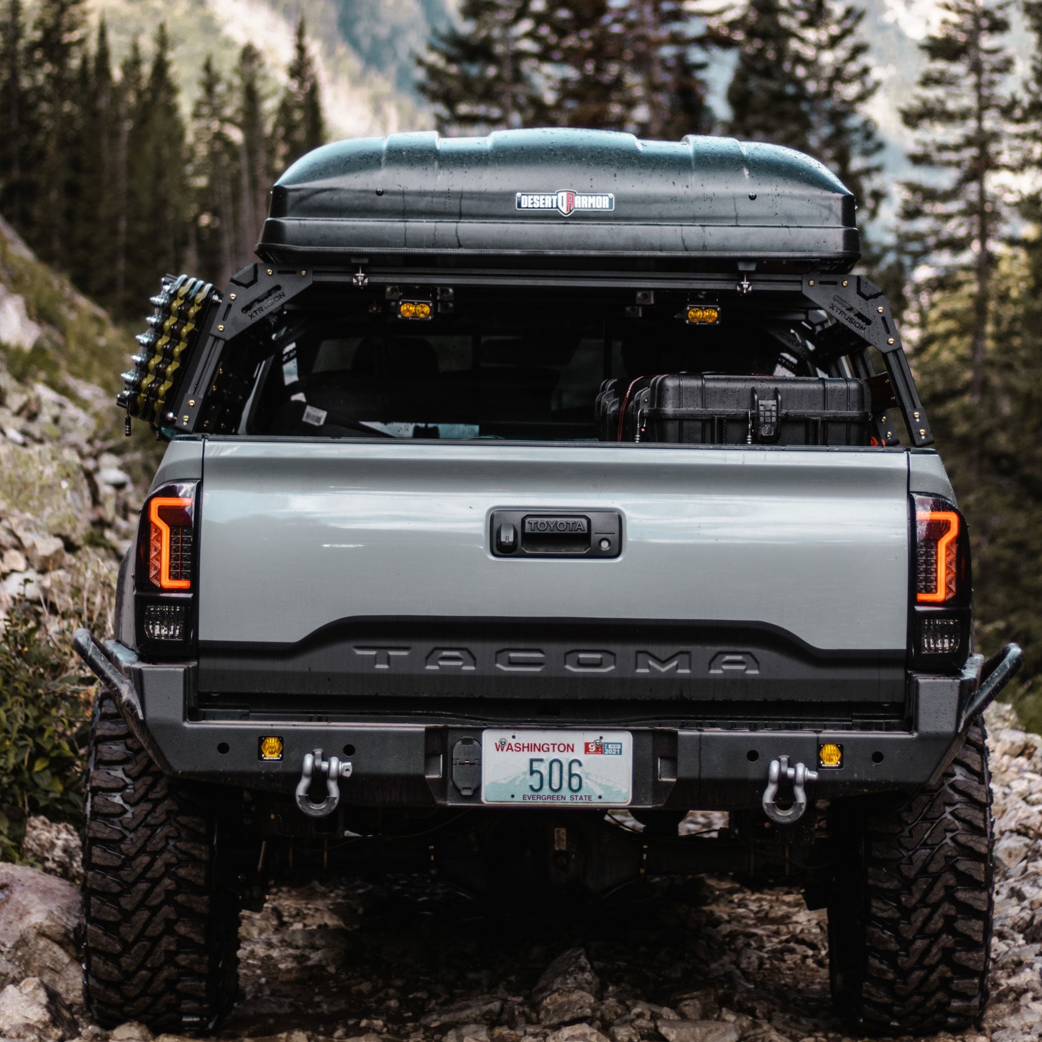 Toyota Tacoma and XTR1 overlanding bed rack 