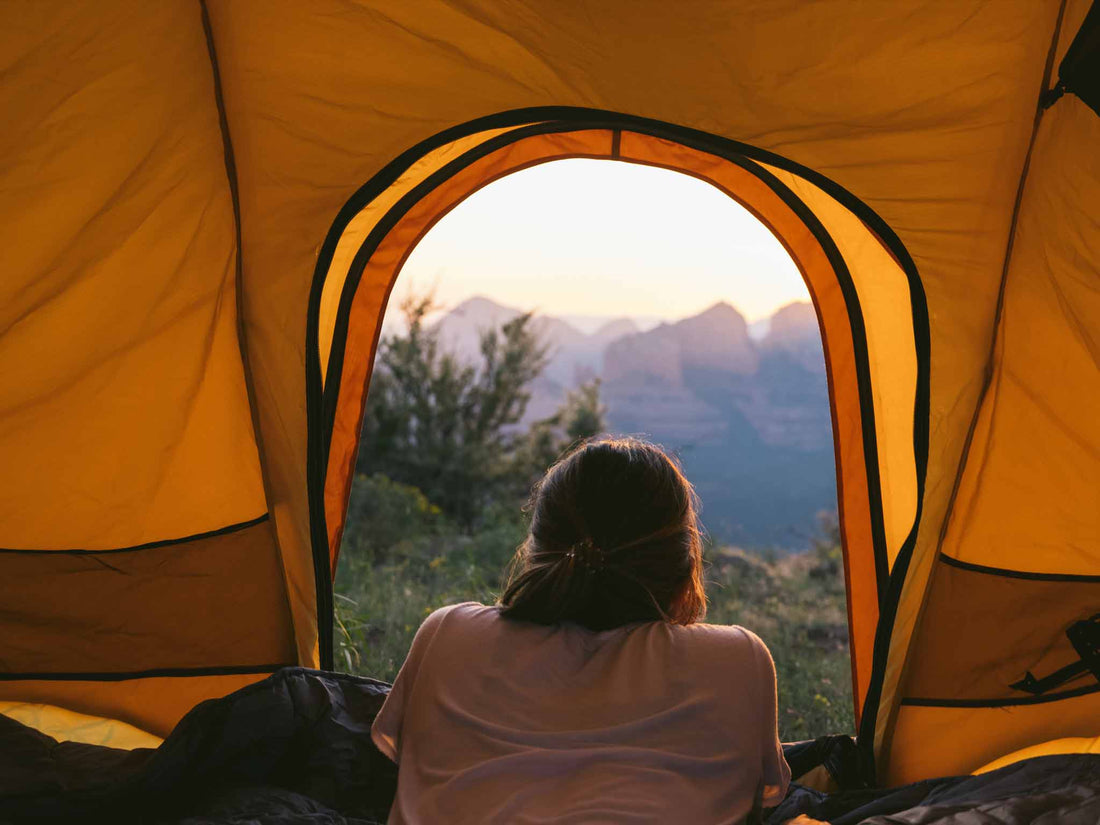 DESERT Rev Tent roof top tent ground tent View with Girl c6 outdoor