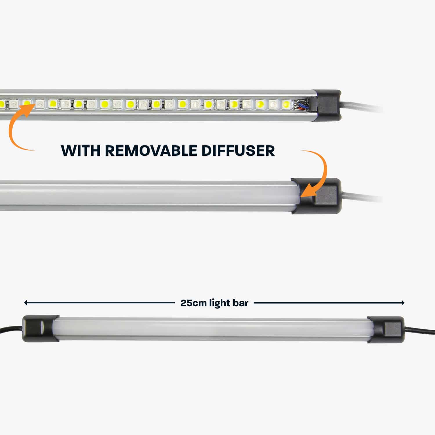 39 LED Camping Light Bar by Hard Korr - Orange & White Dimmable